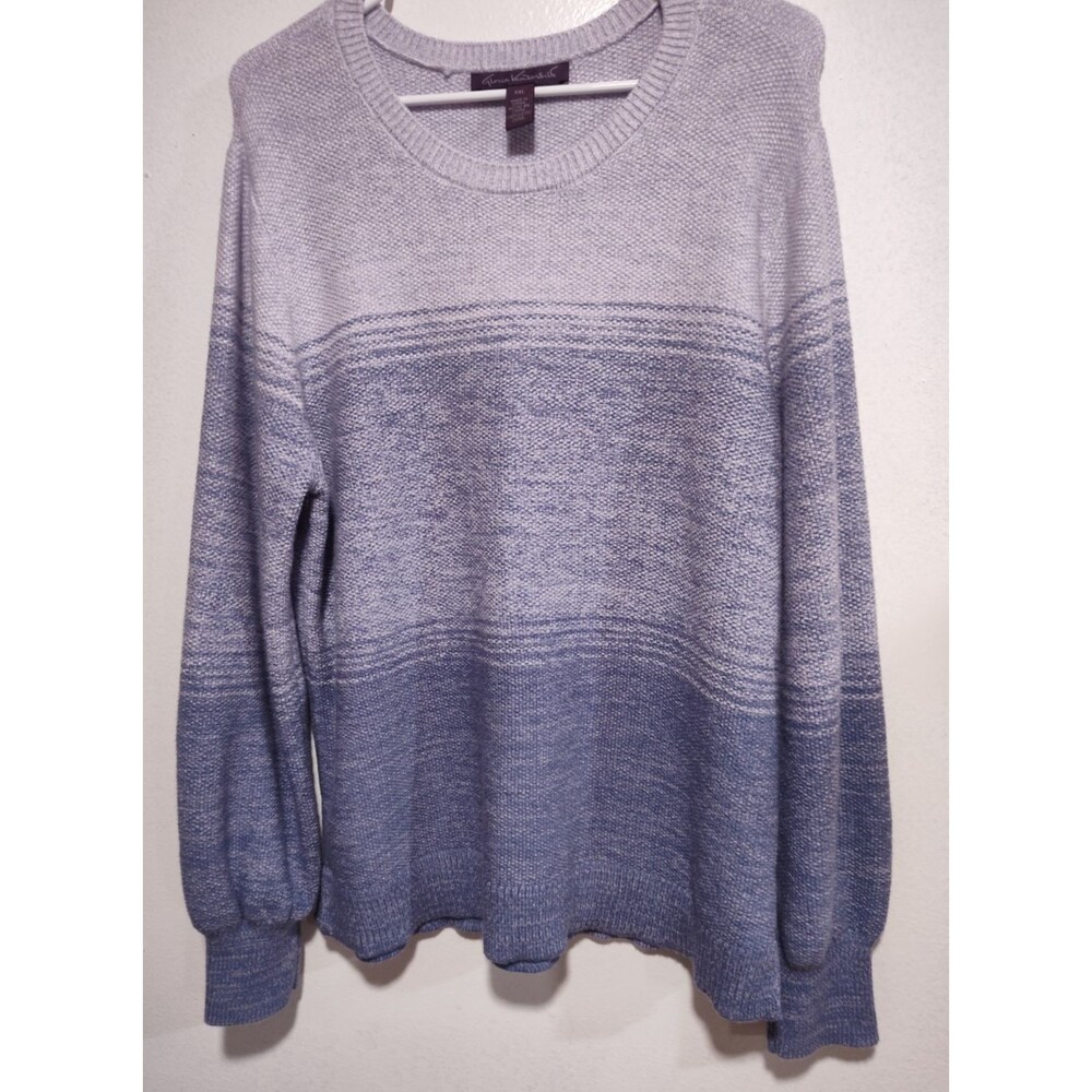 Gloria Vanderbilt  Womens Purple Sweater Size XXL Ombre Textured Knit Crew Neck